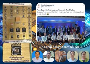 First Indigenous Chip IC-C2S0061 handed over by Honorable Minister of IT Mr. Ashwini Vaishnaw to PMEC on 02-09-2025 at Semicon-2025